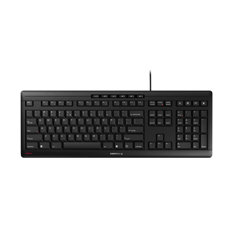 CHERRY -   STREAM toetsenbord Kantoor USB QWERTY Amerikaans Engels Zwart