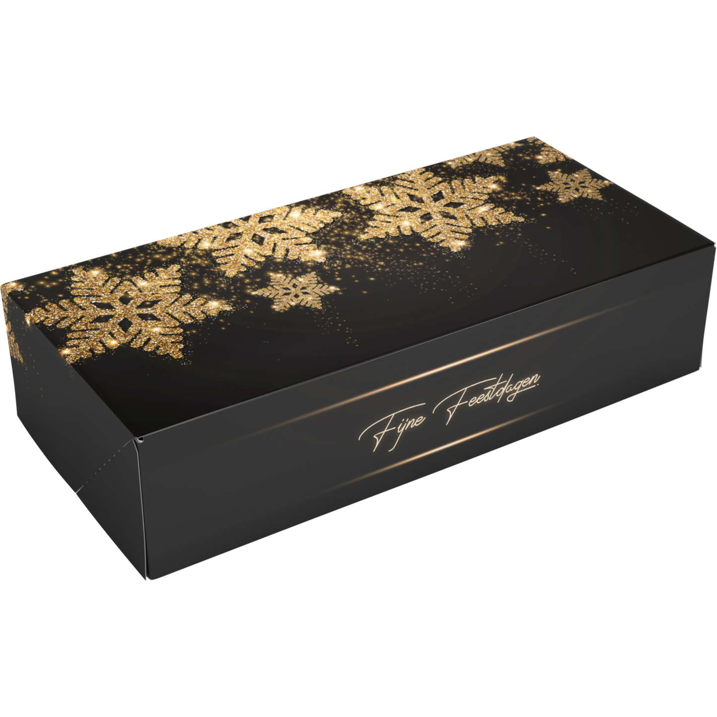Klika - Stollenbox | Glitzersterne | Mittel | Pappe | 340x160x80mm | Weihnachten | 100 Stück