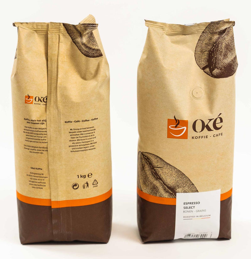 OKE Koffie - OKe Kaffeebohnen, 1 kg Beutel, Espresso Select