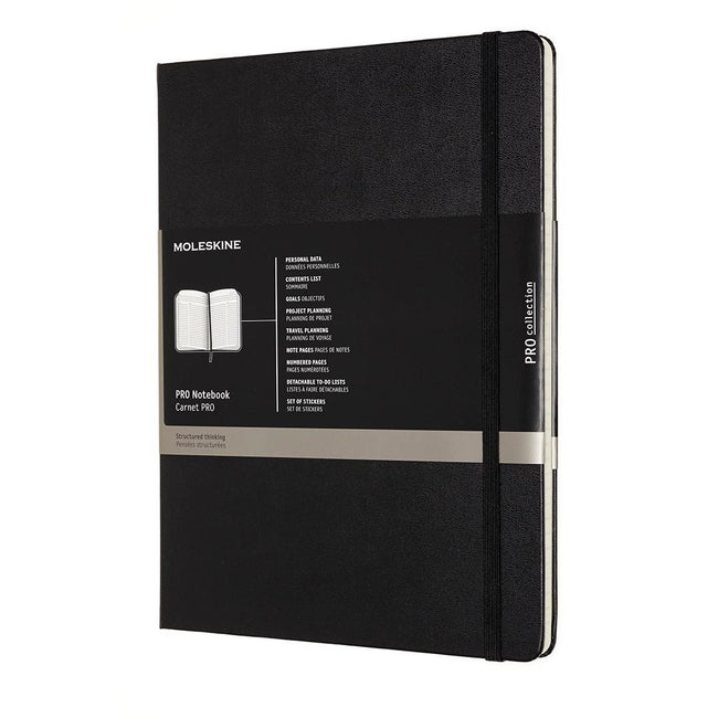 Moleskine – Notizbuch Professional, ft 19 x 25 cm, liniert, Hardcover, 189 Seiten, schwarz