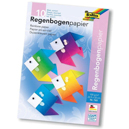 Folia - Regenbogenpapier, 100 g, ft 22 x 32 cm, verschiedene Farben, Packung mit 10 Blatt