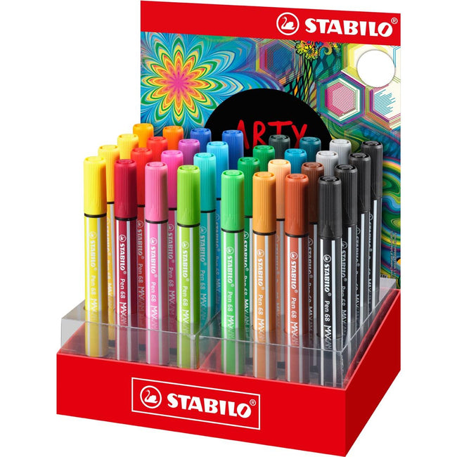 STABILO -  Pen 68 MAX ARTY viltstift, display van 32 stuks, geassorteerde kleuren