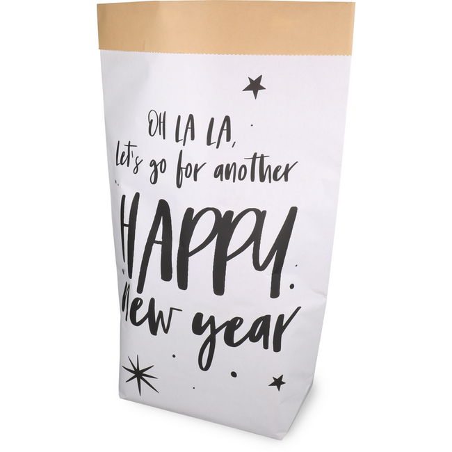 Klika -  Zak | Cadeauzak | Kraftpapier | 40/ 14x58.5cm | Ohlala | wit/zwart | 100 stuks