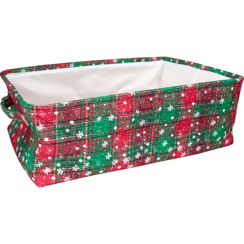 Klika - Korb | pE | 38x26x13cm | rechteckig | rot/grün/weiß | 20 Stück