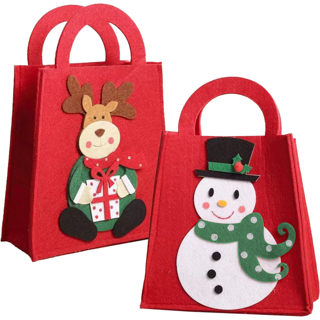 Klika - Tas | Snowman/Rentier | Fühle | 20x8x27.5cm | Assorti | 10 Stücke