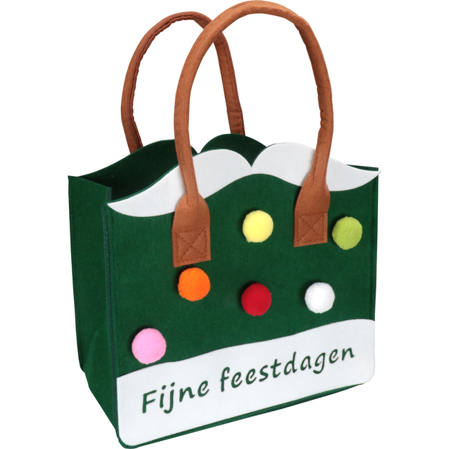 Klika - Tas | Frohe Feiertage | Fühle | mit Griff | 27x15x25cm | Assorti | 5 Stücke