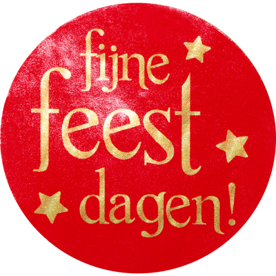 Klika - Etikett | Geschenketikett | Papier | Frohe Feiertage | ∅45mm | rot/gold | Rolle mit 500 Stück