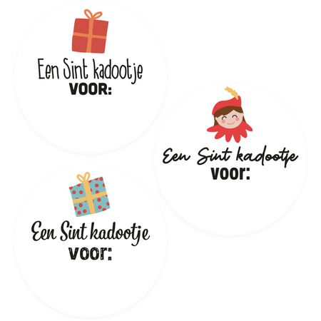 Klika -  Etiket | papier | Een Sintkadootje voor: | ∅45mm | assorti | rol à 500 stuks
