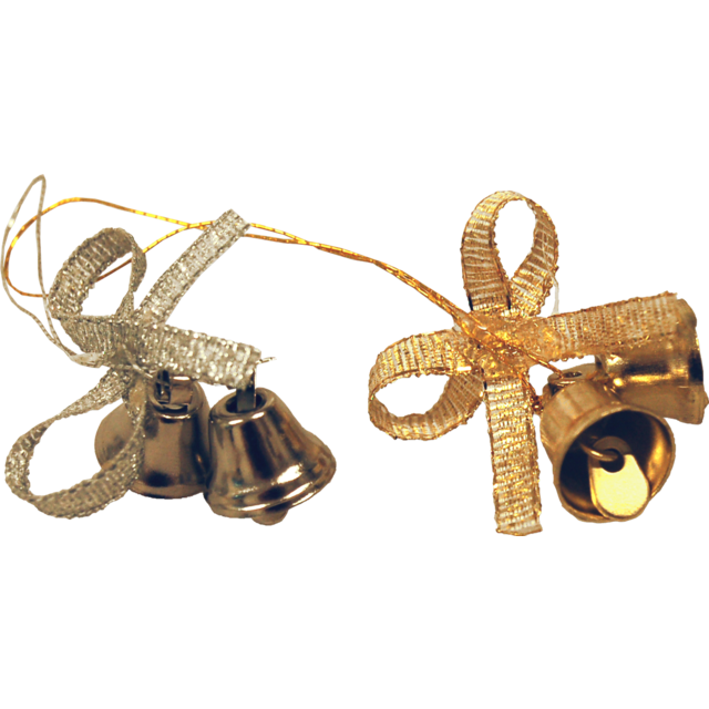 Klika - Weihnachtsglocke | mit Schleife und Kordel | PP | Gold | 100 Stück