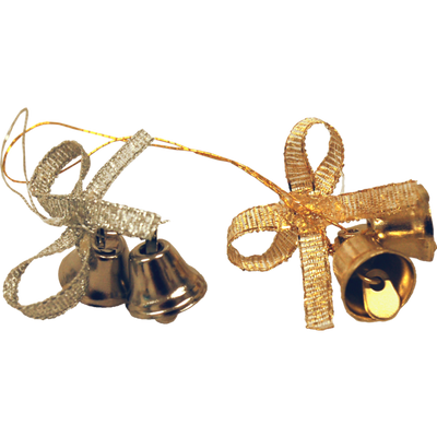 Klika - Weihnachtsglocke | mit Schleife und Kordel | PP | Silber | 100 Stück