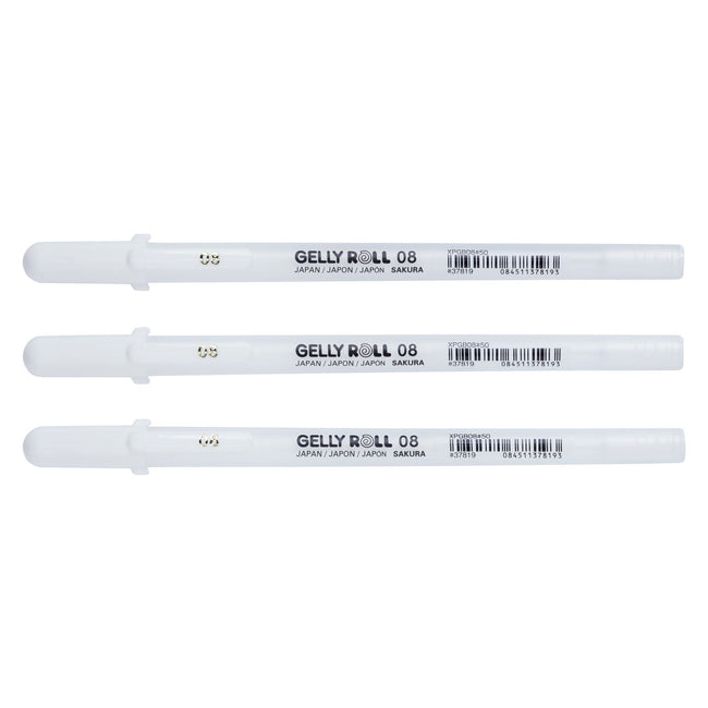 Sakura - Gel Writer Gelly Roll Classic 08 3er-Set weiß | 6 Stück