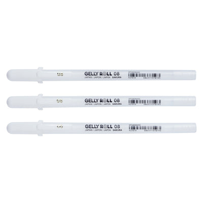 Sakura - Gel Writer Gelly Roll Classic 08 3er-Set weiß