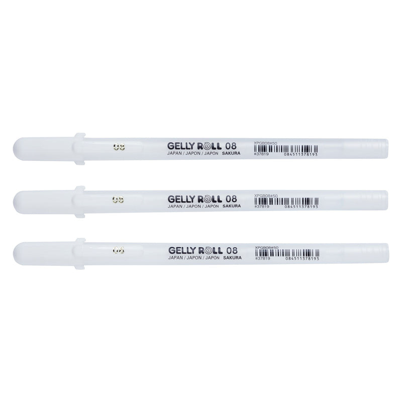 Sakura - Gel Writer Gelly Roll Classic 08 3er-Set weiß