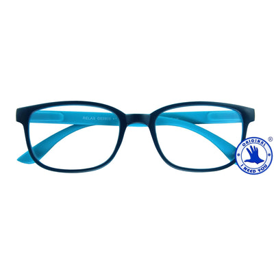 ICH BRAUCHE DICH – Lesebrille +2,50 dpt Relax blau-hellblau