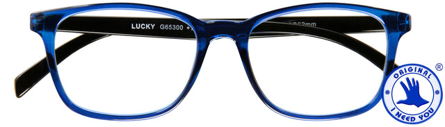 Lesebrille Ich brauche dich Glück +2.50 DPT Blue-Zwart