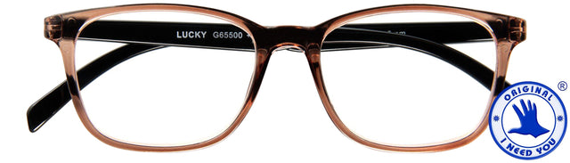 Lesen Sie eine Brille Ich brauche dich Glück +1,00 DPT Brown-Zwart