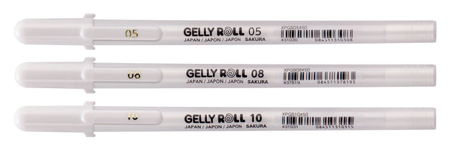 Sakura - Gel Writer Gelly Roll Classic Set mit 3 Breiten weiß