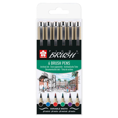 Sakura - Brushpen Pigma Pinselset 6-teilig schwarz