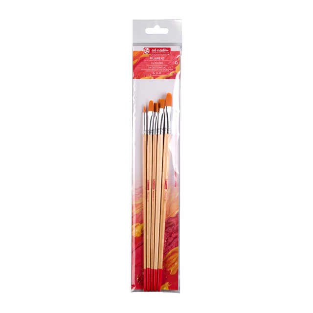 Talens Art Creation – Brush Art Creation Filament rund und flach, Set mit 5 Stück