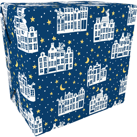 Klika - Geschenkpapier | 50cm | 200m | 80gr/m² | Stille Nacht | blau/gelb