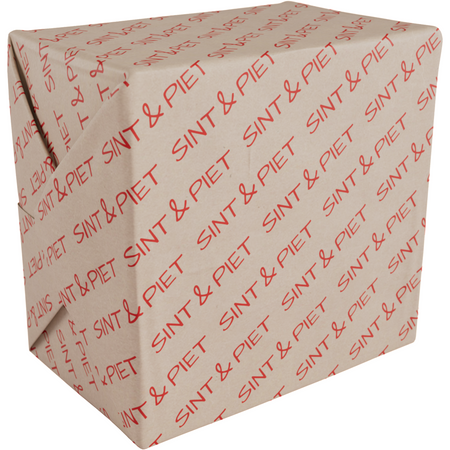 Klika -  Cadeaupapier | 50cm | 200m | 70gr/m² | Sint Piet | bruin/rood | rol à ca. 200 meter