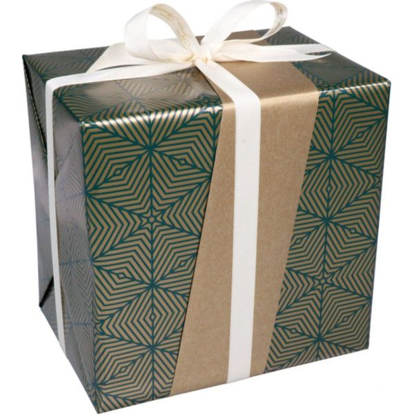 Klika - Geschenkpapier 30cm 100m 80gr/m Weihnachten Geo Grün Gold
