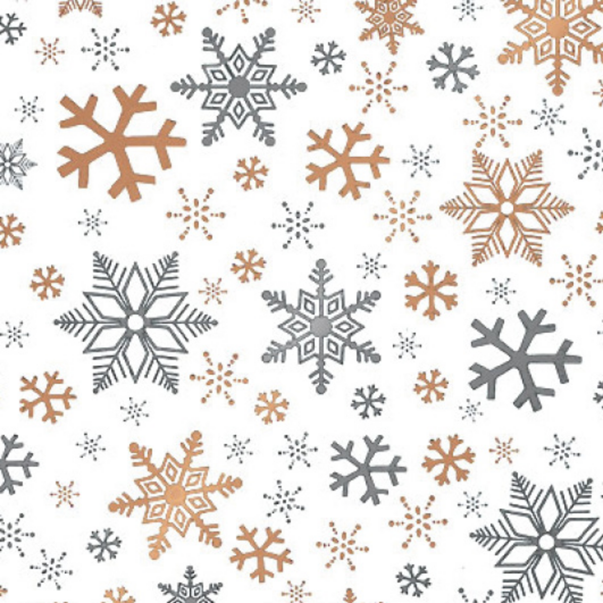 Klika -  Cadeaupapier | 50cm | 100m | Sneeuwvlok | wit/goud/zilver