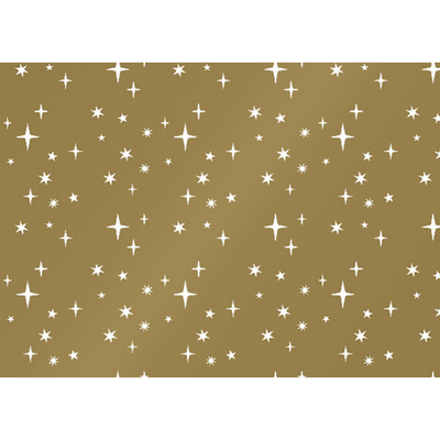 Klika -  Cadeaupapier | 30cm | 200m | 80gr/m² | Sterren | goud/wit | rol à ca. 200 meter