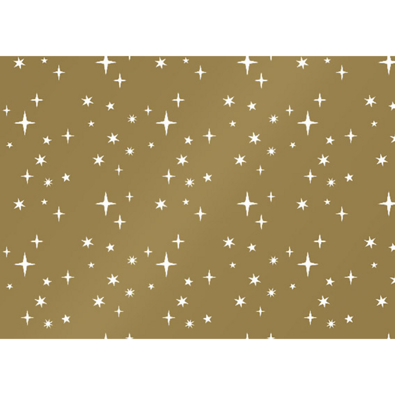 Klika -  Cadeaupapier | 30cm | 200m | 80gr/m² | Sterren | goud/wit | rol à ca. 200 meter