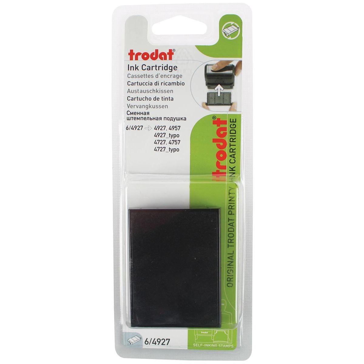 Trodat - Ersatzkissen schwarz, für Stempel 4927/4957, Blister mit 2 Stück
