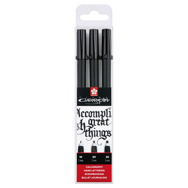 Sakura - Kalligraphiestift Calligrapher 3er-Set schwarz
