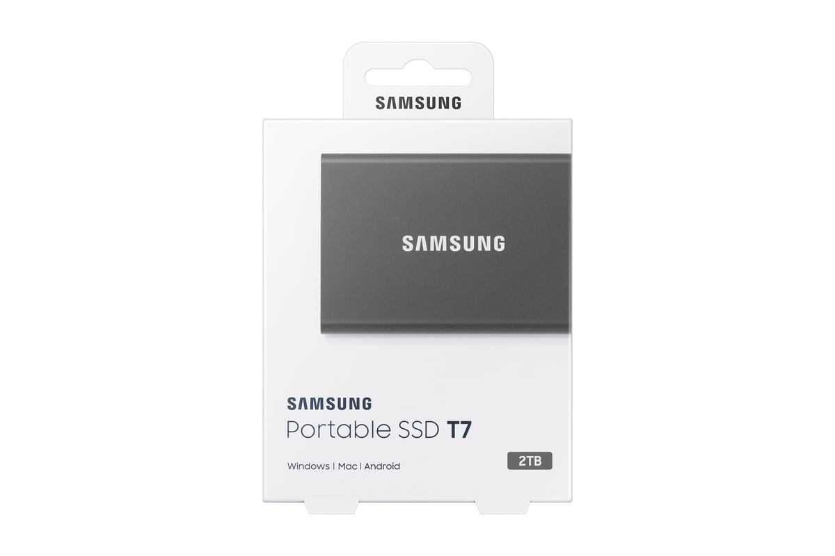 Samsung -  Portable SSD T7 2 TB USB Type-C 3.2 Gen 2 (3.1 Gen 2) Grijs