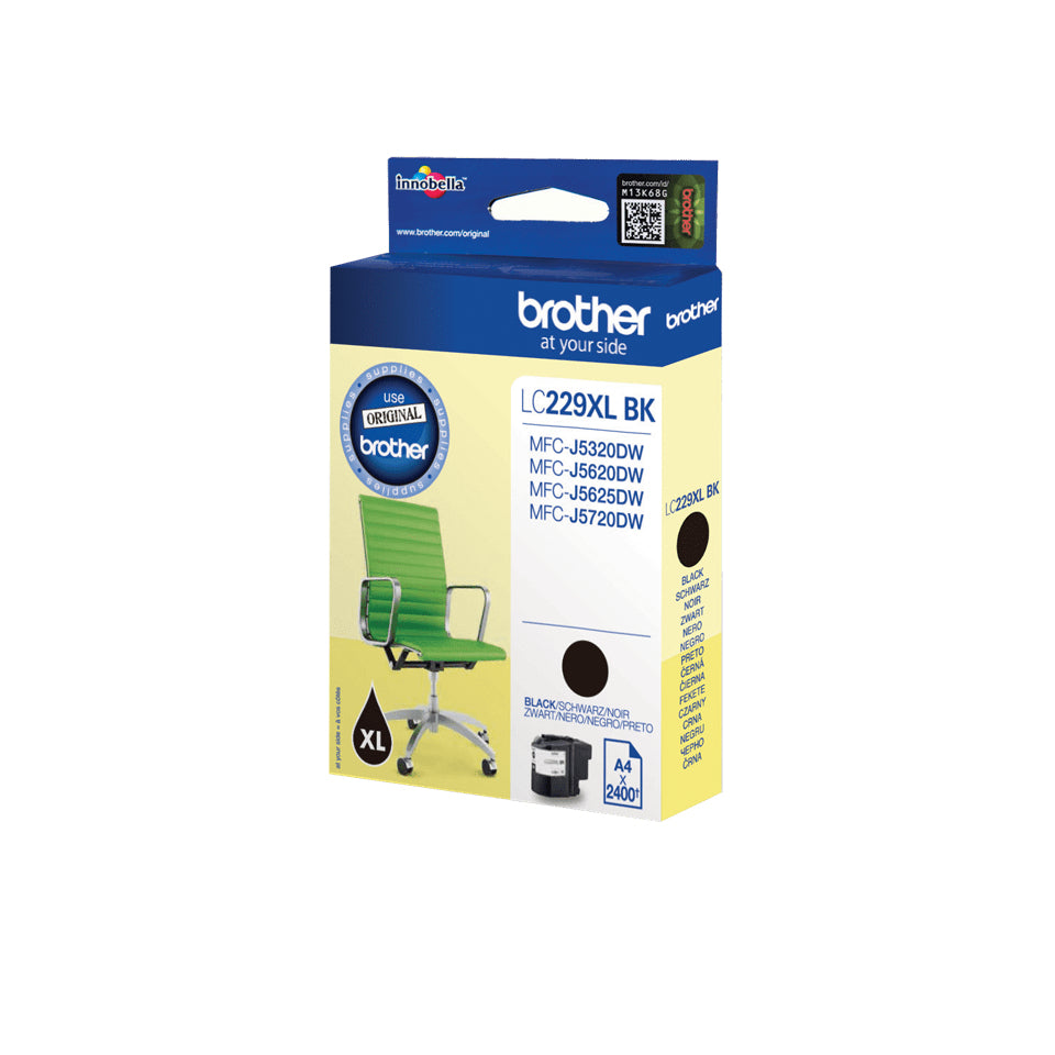 Brother - Tintenpatrone, 2.400 Seiten, OEM LC-229XLBK, Schwarz