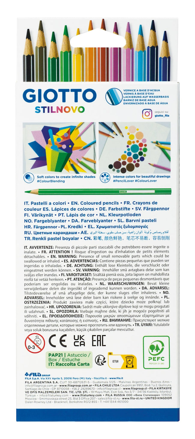 Giotto -  Kleurpotlood  stilnovo 12 kleuren