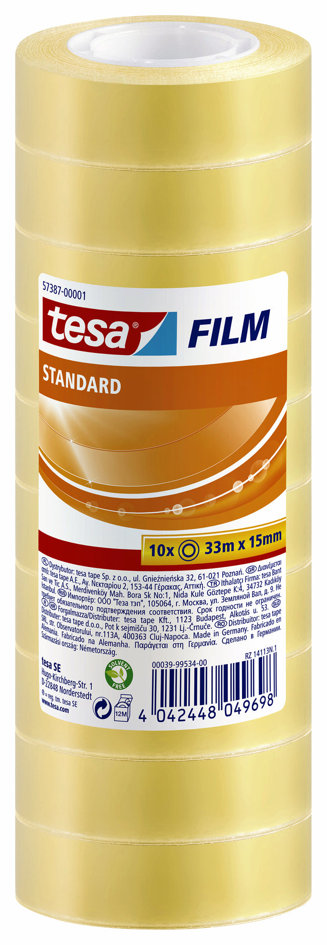 Tesa - Klebebandfolie® Standard 33mx15mm Schrumpf transparent 10 Rollen