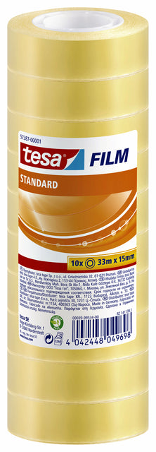 Klebeband Tesa Film Standard 15 mmx33m Schrumpfung 10 Rollen