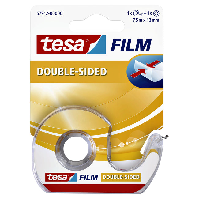 Tesa - e film® doppelseitig 12mmx7,5m transparent mit Spender | 10 Stück