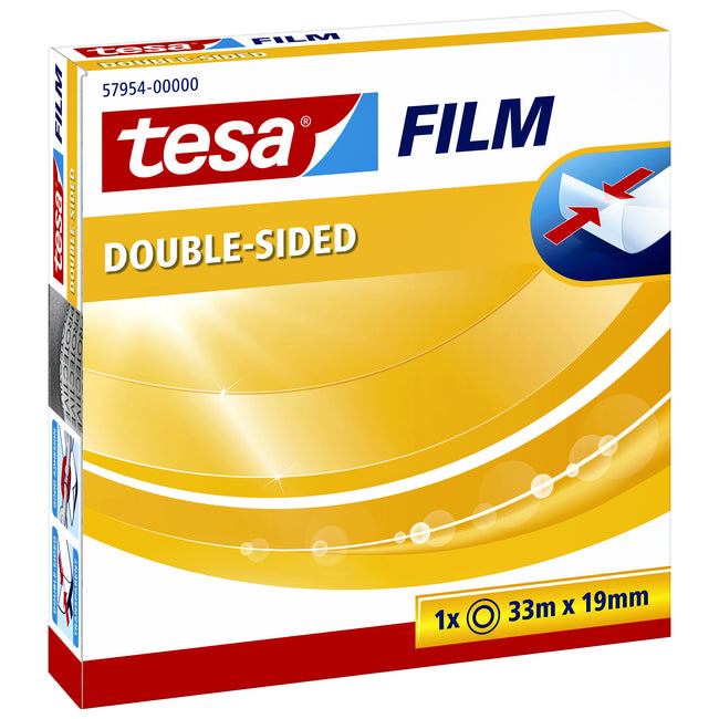 Tesa - Doppelseitige Klebebandfolie® 33mx19mm transparent | 6 Stück