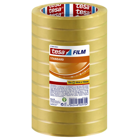 Tesa - Klebebandfolie® Standard 66mx15mm transparent 10 Rollen | 10 Stück