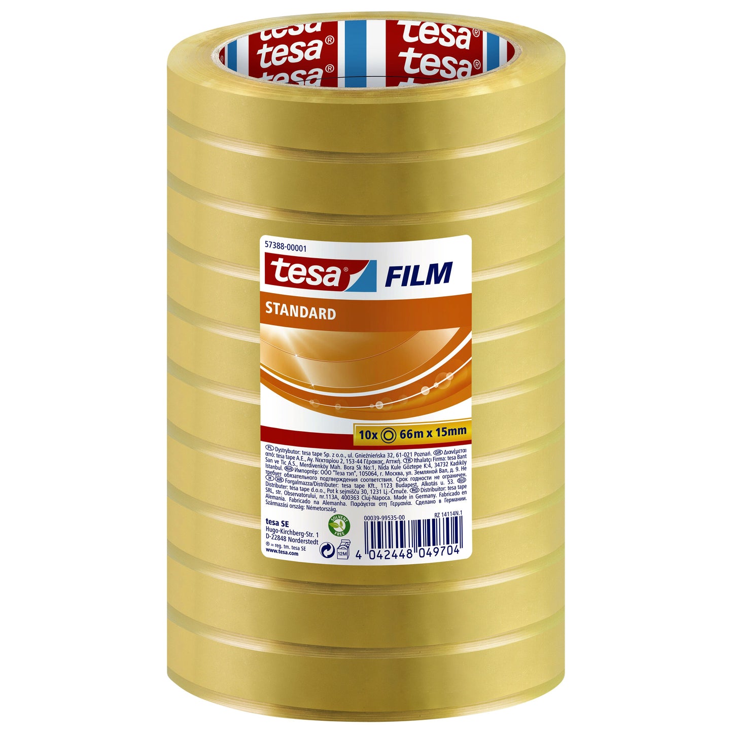Tesa - Klebebandfolie® Standard 66mx15mm transparent 10 Rollen