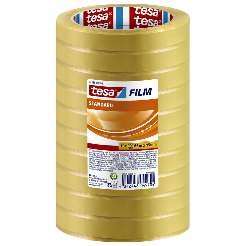 Tesa - Klebebandfolie® Standard 66mx15mm transparent 10 Rollen