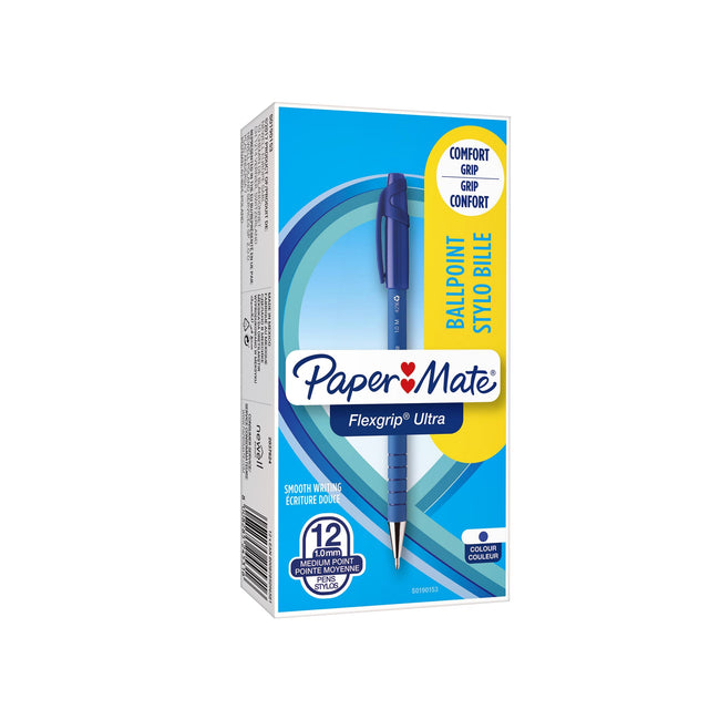Paper Mate -  Balpen papermate flexgrip ultra stick m blauw