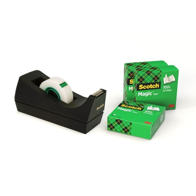 Scotch - Klebebandhalter c38 schwarz + 4 Rolle e | 16 Stück