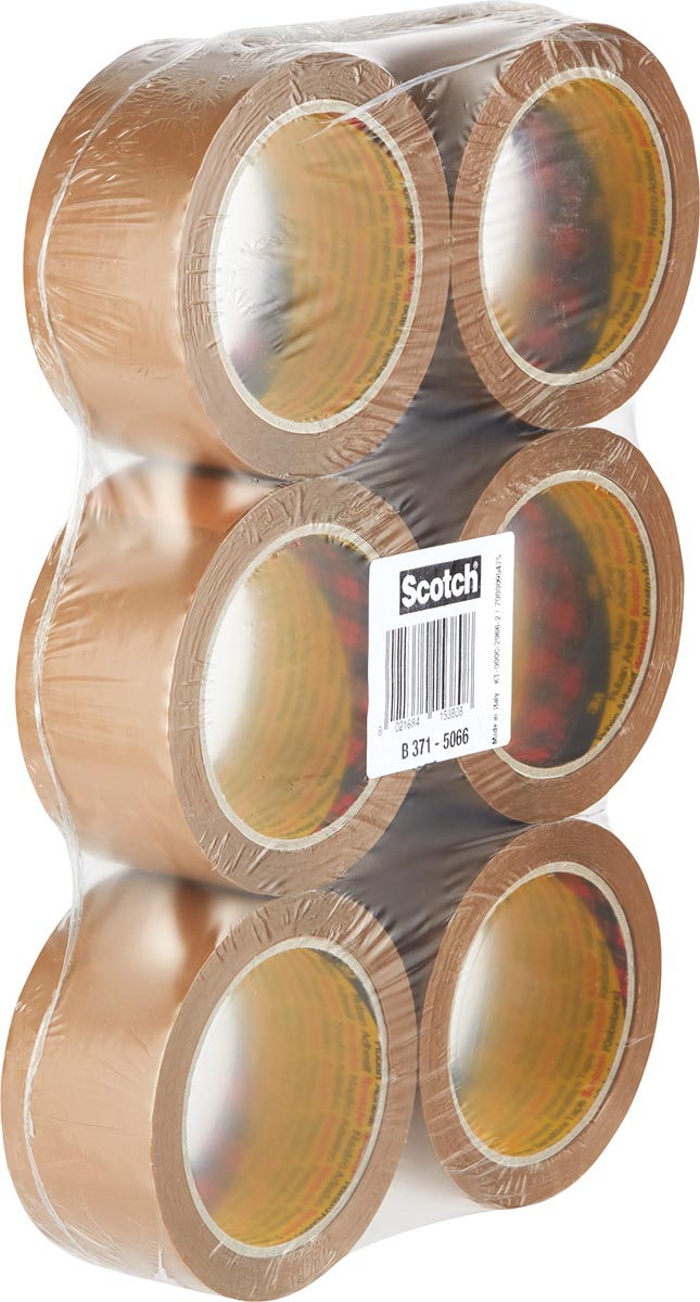 Scotch -  verpakkingsplakband Classic ft 50 mm x 66 m, bruin, pak van 6 rollen