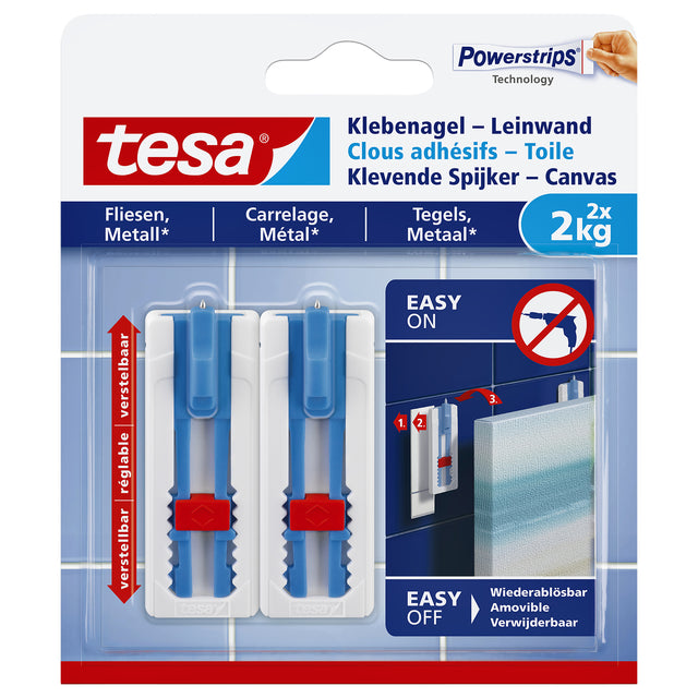 Klebriger Nagel Tesa für Leinwand auf Fliesen und Metall 2 kg