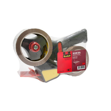 Scotch - Verpackungsspender mit 2 Rollen, sicherer Verschluss, 50 mm x 66 m, braun
