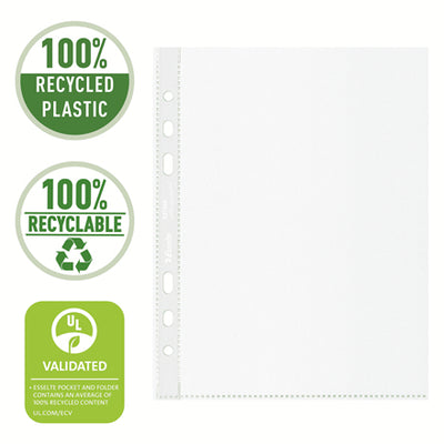 Esselte – perforierte Ausstellungstasche, 100 % recycelt, ft A5, 70 Mikron, Karton mit 100 Stück