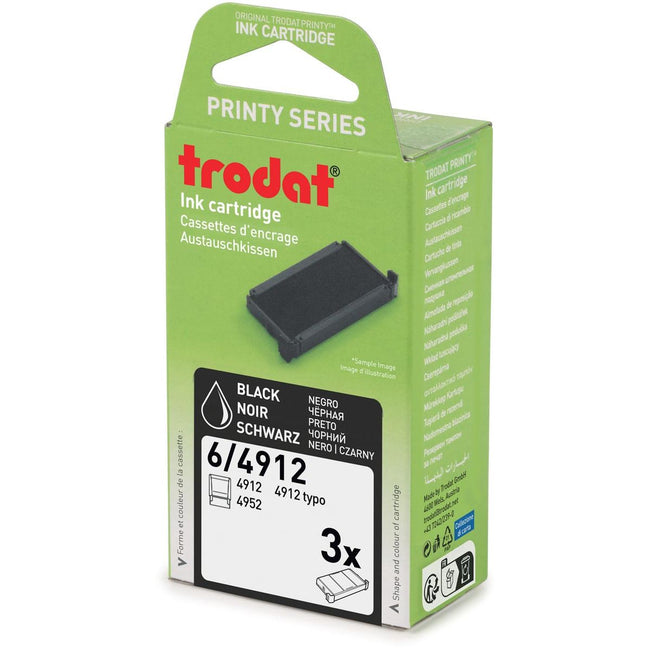 Trodat -  vervangkussen, voor stempel 4912, blister van 3 stuks, zwart