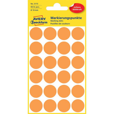 Avery Zweckform - Etikett Zweckform 3173 rund 18 mm hellorange 96 Etiketten