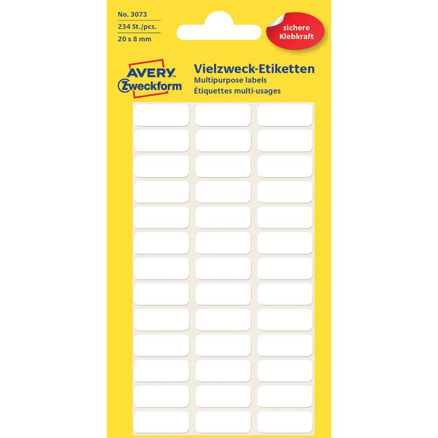 Avery Zweckform - Etikett Zweckform 3073 20x8mm weiß 234 Etiketten